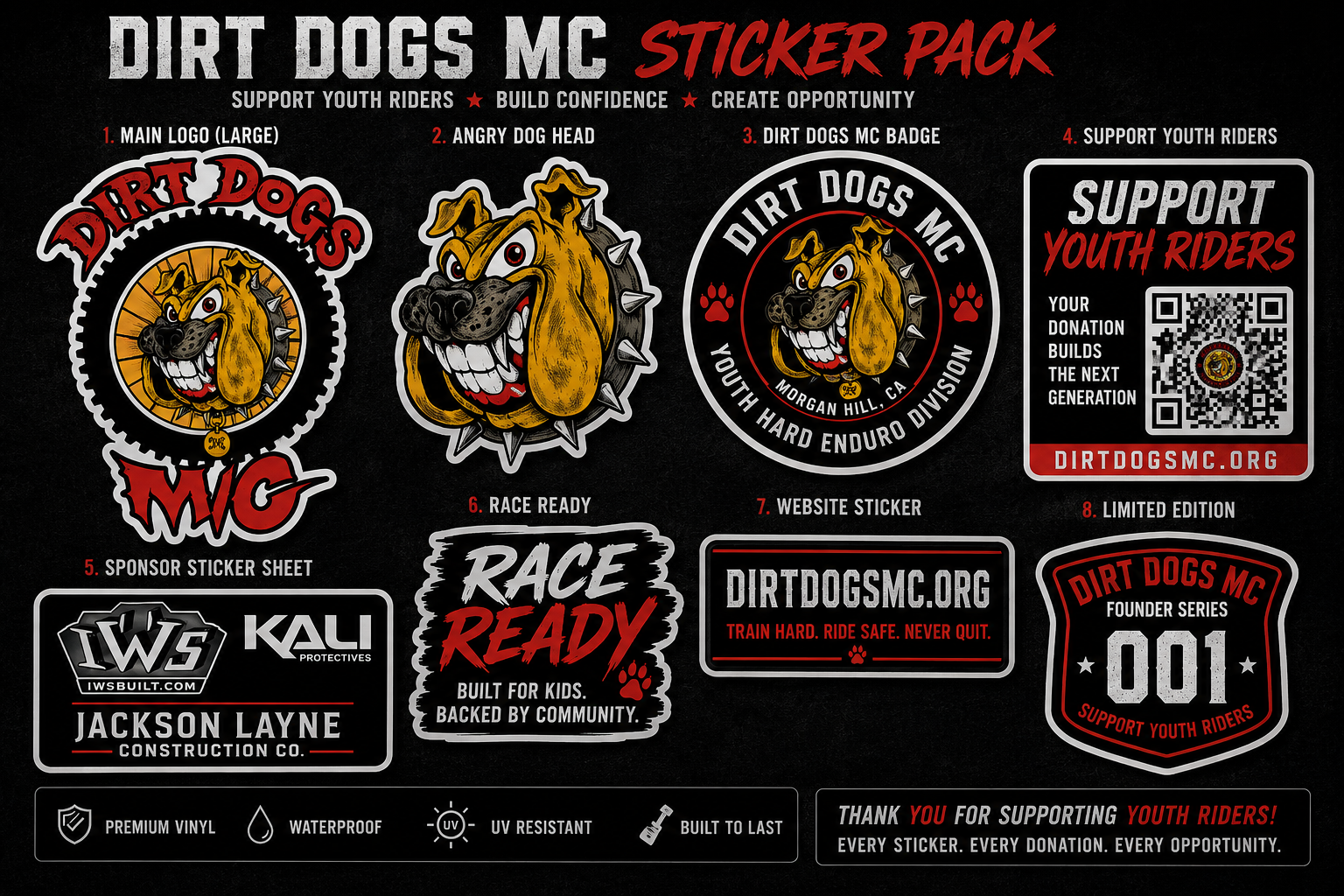 Dirt Dogs Sticker Pack